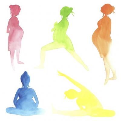 Prenatal yoga illustration